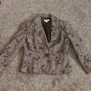 Coldwater Creek Brown and  Patterned Blazer Petite 6